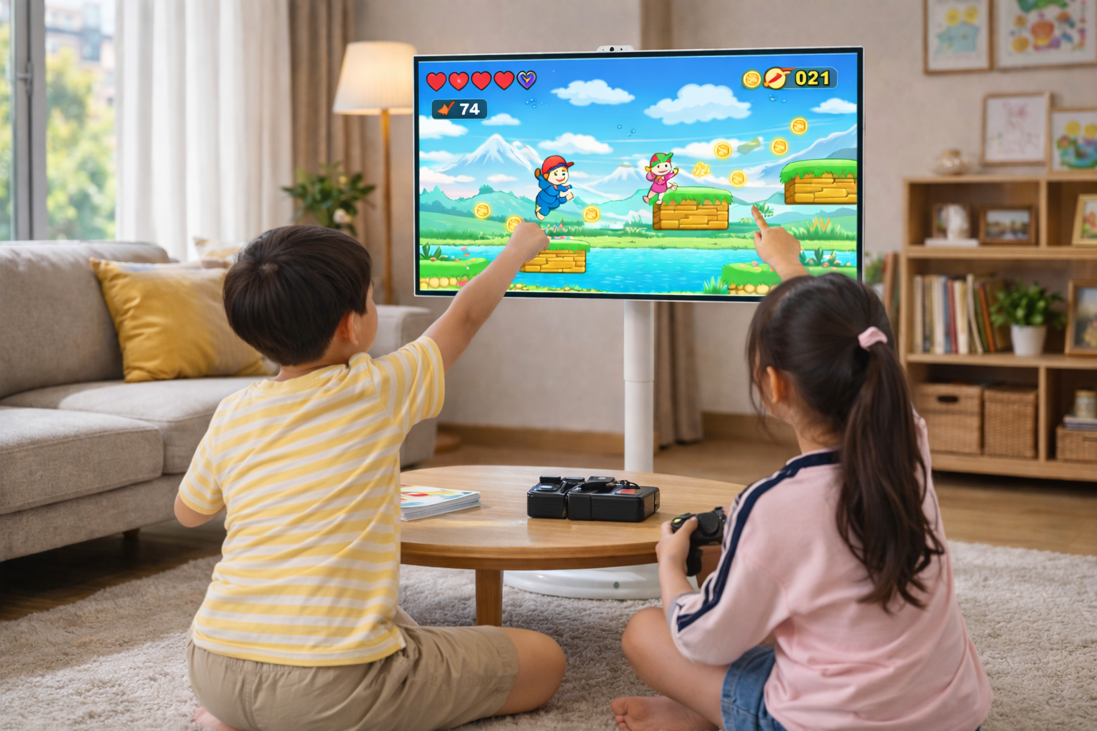 Portable Smart TV for Gaming: Flexible Large Screen Setup for Console & Cloud Play